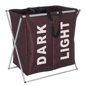 Sac à linge Duo Tissu / Aluminium - Marron