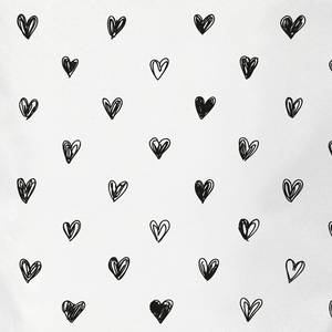 Wäschesammler Simple Love Webstoff - Schwarz / Weiß