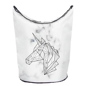 Wäschesammler Unicorn on Marble Webstoff - Schwarz / Weiß