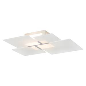 Wand- en plafondlamp Ouadrifoglio glas/staal - wit - 2 lichtbronnen