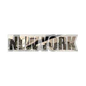 Wandobjekt New York Impact Multicolor - Weiß - Naturfaser - 16 x 68 x 1.4 cm