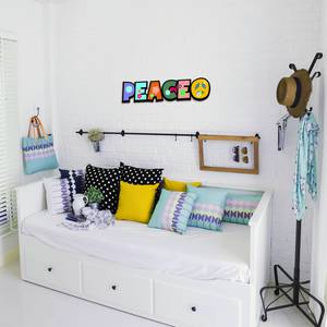 Wandobjekt Peace bunt Multicolor - Weiß - Kunststoff - 16 x 68 x 0.9 cm