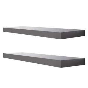 Wandplanken Byske II (2-delige set) Hooglans grijs - Breedte: 90 cm