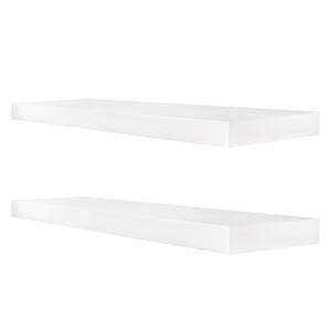 Wandplanken Byske II (2-delige set) Hoogglans wit - Breedte: 90 cm