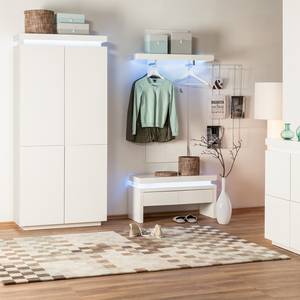 Wandgarderobe Emblaze incl. verlichting - hoogglans wit