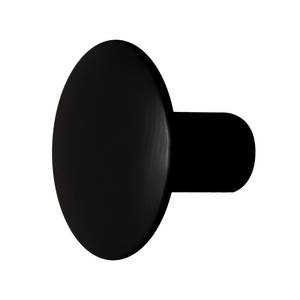 Patères Button (lot de 2) Bouleau massif - Noir - Largeur : 10 cm