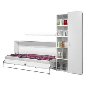 Ensemble lit mural Godia I Blanc - Matelas de mousse froide