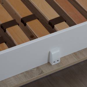 Ensemble lit mural Godia I Blanc / Imitation chêne de Sonoma - Matelas de mousse froide