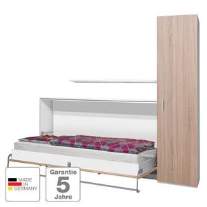 Wandklapbed combinatie Godia II Wit/Sonoma eikenhouten look - Zonder matras