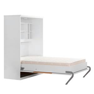 Wandklapbed KiYDOO Wit / Kernbeukenhout - 110 x 205cm - Bonell-binnenveringmatras