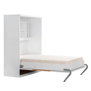 Set camera da letto a scomparsa KiYDOO Bianco / Effetto durame di faggio - 110 x 205cm - Materasso in schiuma a freddo