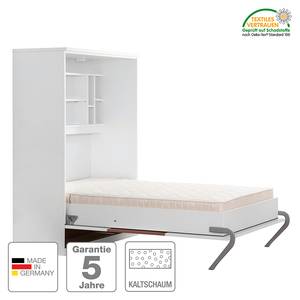 Wandklapbed KiYDOO Wit/notenboomhouten look - 110 x 205cm - Koudschuimmatras