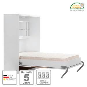 Wandklapbed KiYDOO Wit/Sonoma eikenhouten look - 140 x 205 cm - Bonell-binnenveringmatras