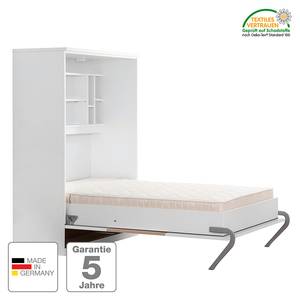 Wandklapbed KiYDOO Wit/Sonoma eikenhouten look - 160 x 205 cm - Schuimstofmatras