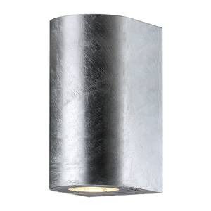 buitenlamp Cantos I glas/roestvrij staal - 2 lichtbronnen - Zilver