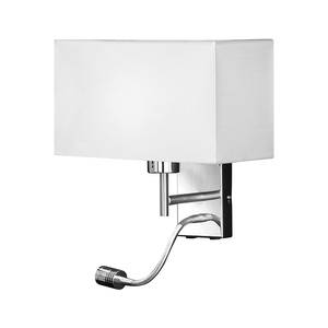 LED-wandlamp Kempten metaal/stof zilverkleurig 2 lichtbronnen