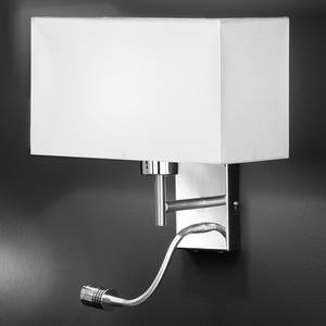 LED-wandlamp Kempten metaal/stof zilverkleurig 2 lichtbronnen