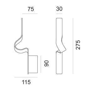 LED-Wandleuchte Tape I Aluminium - Aluminium