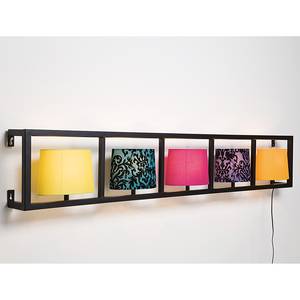 Horizontale wandlamp Parecchi zwart metaal/stof 5 lichtbronnen