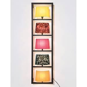 Verticale wandlamp Parecchi zwart metaal/stof 5 lichtbronnen