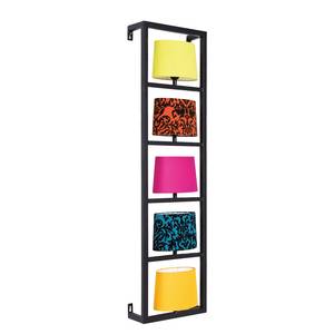 Verticale wandlamp Parecchi zwart metaal/stof 5 lichtbronnen