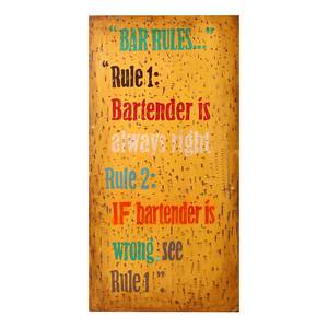 Wandschild Bar Rules Braun - lackiert