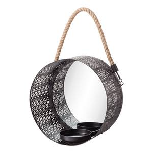 Miroir Anost Acier / Jute - Noir