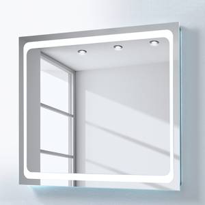 Spiegel Bettna II (incl. verlichting) Grijs - Metaal - 85 x 70 x 3 cm