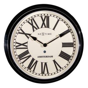 Wanduhr Amsterdam Edelstahl - Schwarz / Weiß