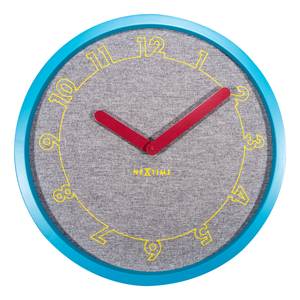 Horloge Calmer I Sapin massif / Tissu - Bleu / Gris clair