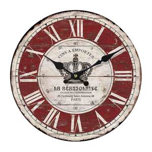 Horloge Paris II Rouge / Blanc