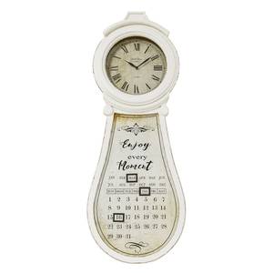 Wanduhr Westcliffe (inkl. Kalender) Weiß / Creme