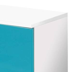 Meuble sous-vasque a-qua Turquoise brillant / Blanc