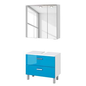 Salle de bain a-qua (2 éléments) Turquoise brillant / Blanc - Turquoise brillant