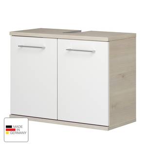 Waschbeckenunterschrank Quickset 371 II Pinie Ida Hell Dekor / Hochglanz Weiß