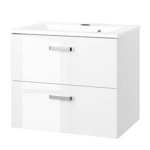 Meuble lavabo Ancona Blanc brillant / Blanc - Largeur : 60 cm