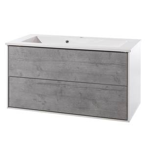 Ensemble meuble lavabo Bari Gris minéral / Blanc