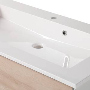 Ensemble meuble lavabo Bodo Imitation hêtre / Basalte / Blanc mat