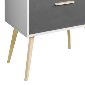 Meuble lavabo Oslo Partiellement en hêtre massif - Gris mat - Largeur : 60 cm