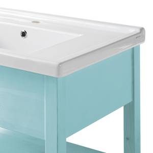 Ensemble meuble lavabo Paulina Pin massif - Turquoise