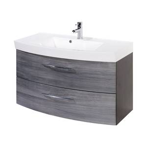 Set mobile lavabo (2 pezzi) Strahan Grigio grafite/Quercia grigio fumo