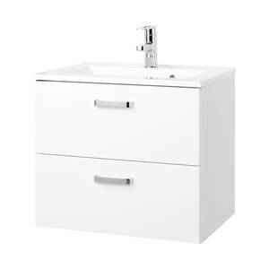Salle de bain Zeehan (2 éléments) Blanc 60 cm - Blanc brillant / Blanc - Largeur : 60 cm