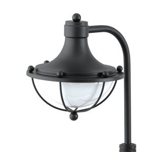 Borne extérieure Monasterio Verre / Acier - 1 ampoule - Noir - Noir