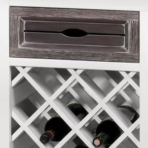 Mobiletto porta vino Basilico Parzialmente in legno massello di abete bianco/Grigio brunastro