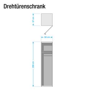 Drehtürenschrank KSW I Hochglanz Lavagrau - Breite: 50 cm - 1 Tür