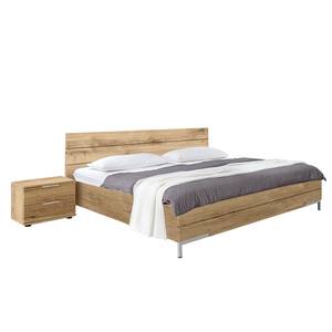 Bedframe London (3-delig) eikenhouten planken-look