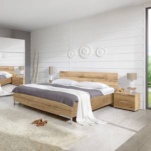 Bedframe London (3-delig) eikenhouten planken-look