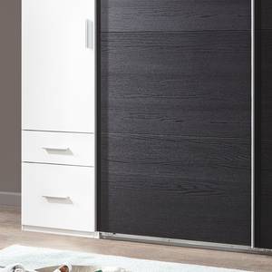 Armoire à vêtements Lotto IV Blanc alpin / Imitation chêne noir - Largeur : 225 cm - Sans cadre passepartout