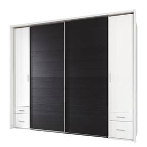 Armoire à vêtements Lotto IV Blanc alpin / Imitation chêne noir - Largeur : 230 cm - Avec cadre passepartout