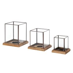 Windlichten Andon (3-delige set) massief mangohout/glas